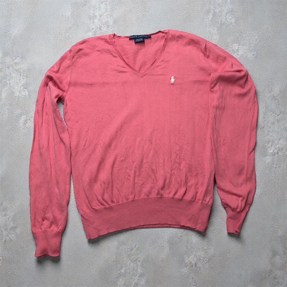 Ralph Lauren women’s V-Neck Sweater - Pink - Picture 3 of 7